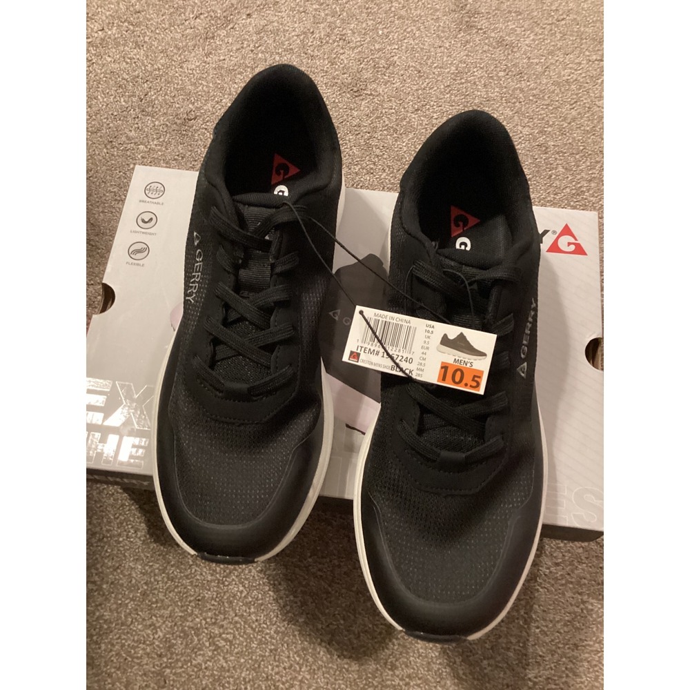 Gerry Creston Mens Shoe Black Lightweight Breathable Sneaker 1967240 Size 10.5
